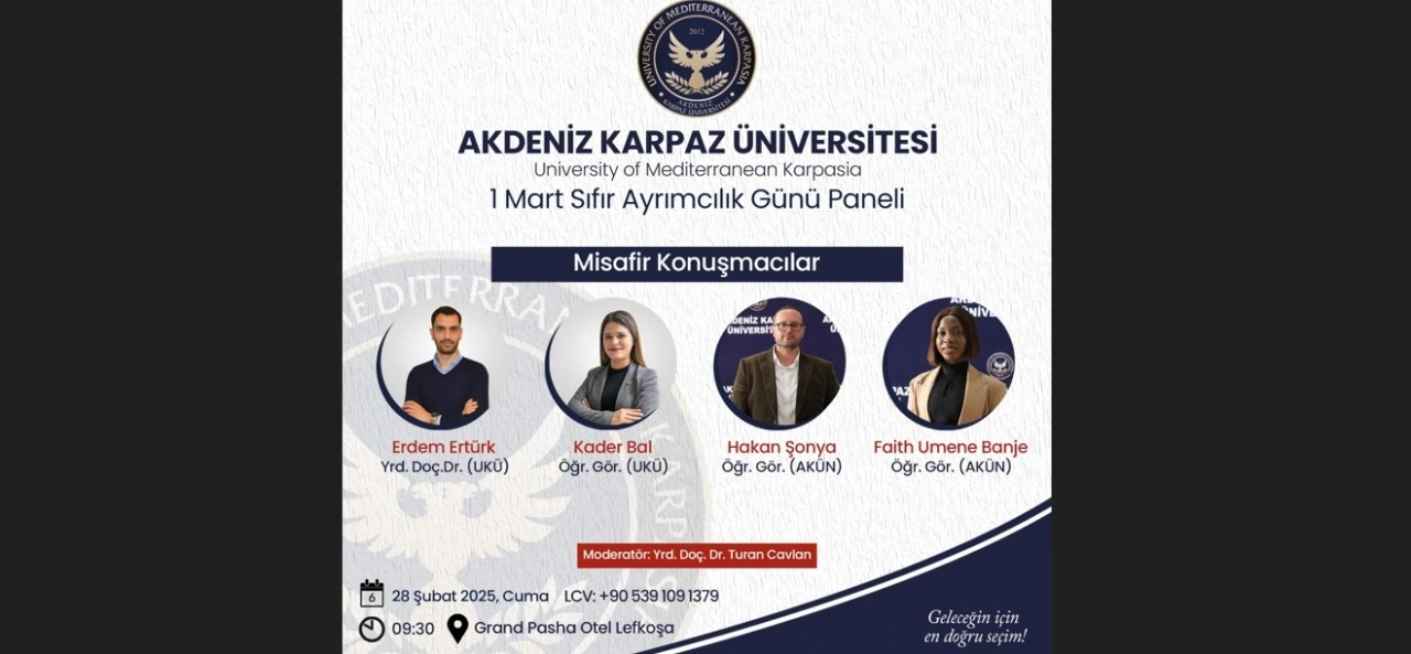 Akdeniz Karpaz Üniversitesi sıfır ayrımcılık konulu panel düzenleyecek