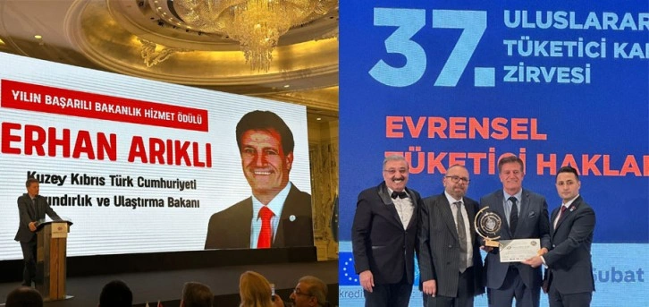 Bakan Arıklı’ya İstanbul’da ” Başarılı Bakanlık Hizmet Ödülü” takdim edildi