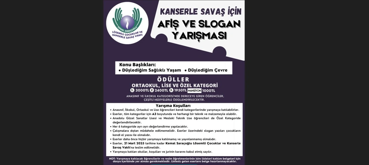 “Kanserle Savaş İçin Afiş ve Slogan Yarışması” başvuruları başladı