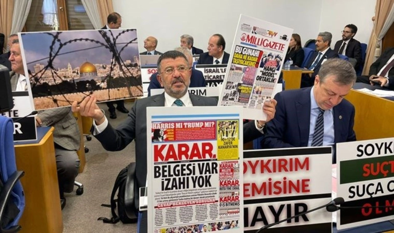 TBMM Plan ve Bütçe Komisyonu'nda 'İsrail'le ticaret' protestosu