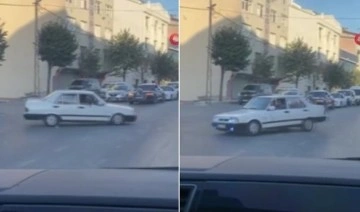 Düğün konvoyunda yolu kesip drift attı