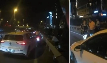 E-5'te trafikte tartıştığı motosikletliyi ezmeye çalıştı