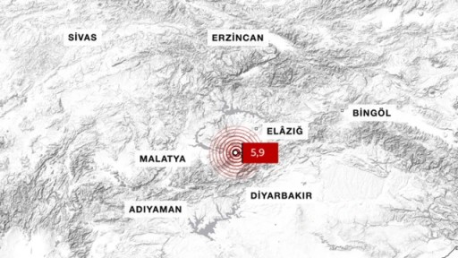 Malatya’daki 5,9 büyüklüğündeki depremde 3 bina hasar aldı